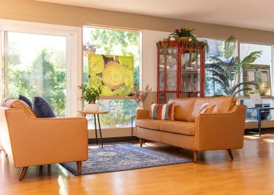 Soft seating in the front lobby at Grant Cuesta Sub-acute and Rehab